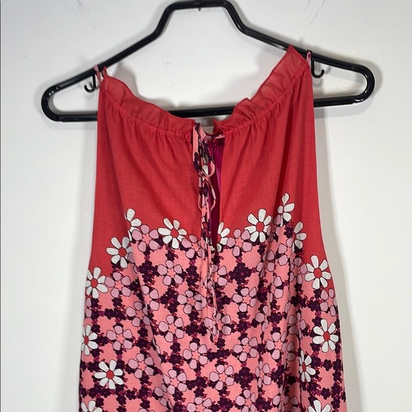 Vintage Max Studio Red Halter Floral Sundress Sleeveless Mini - Picture 6 of 9